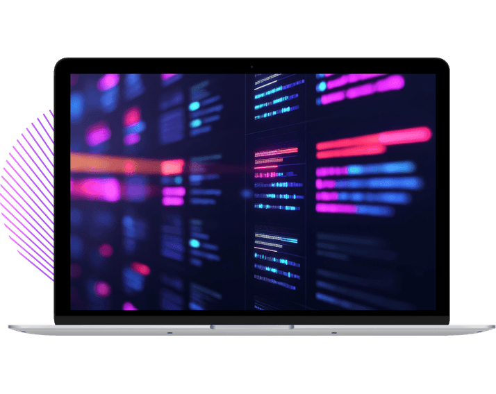 Laptop with abstract technologic image