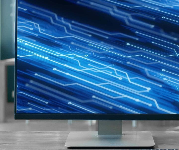 Computer screen with Semiconductor image