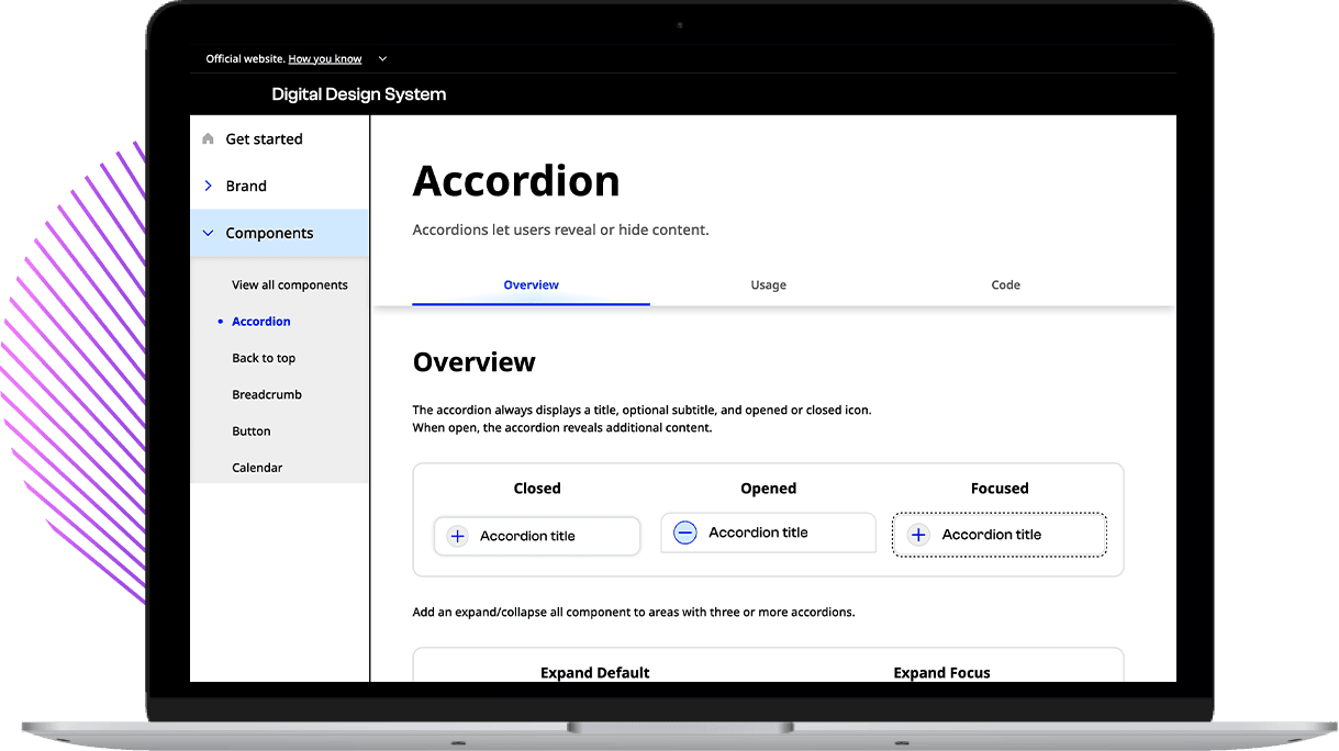 Laptop displaying Major City Design System AEM Headless site