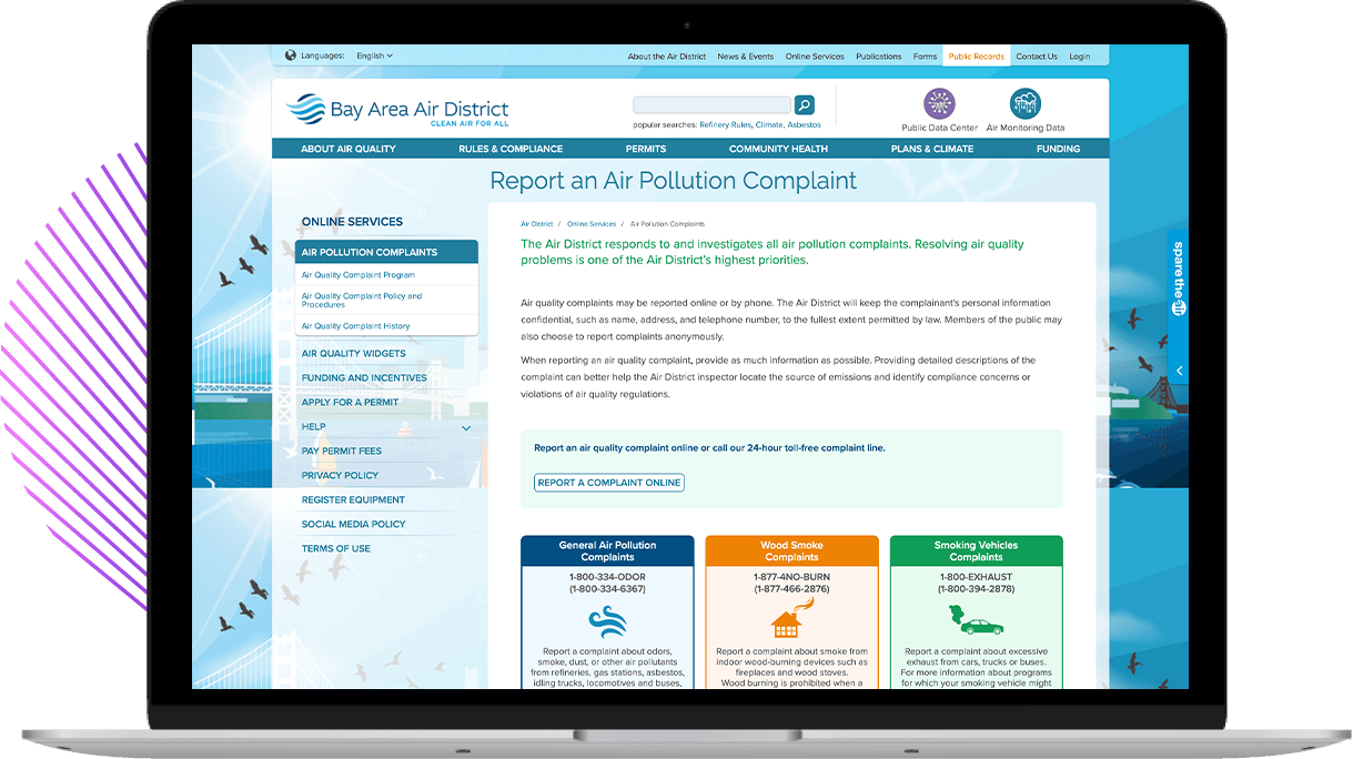 Laptop screen with the 