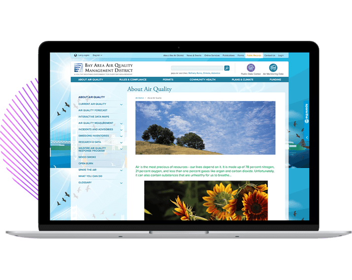 BAAQMD website on laptop screen