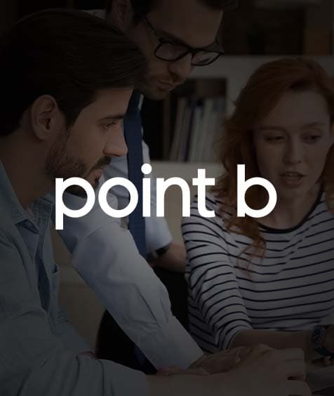 Laptop with Point B website on screen