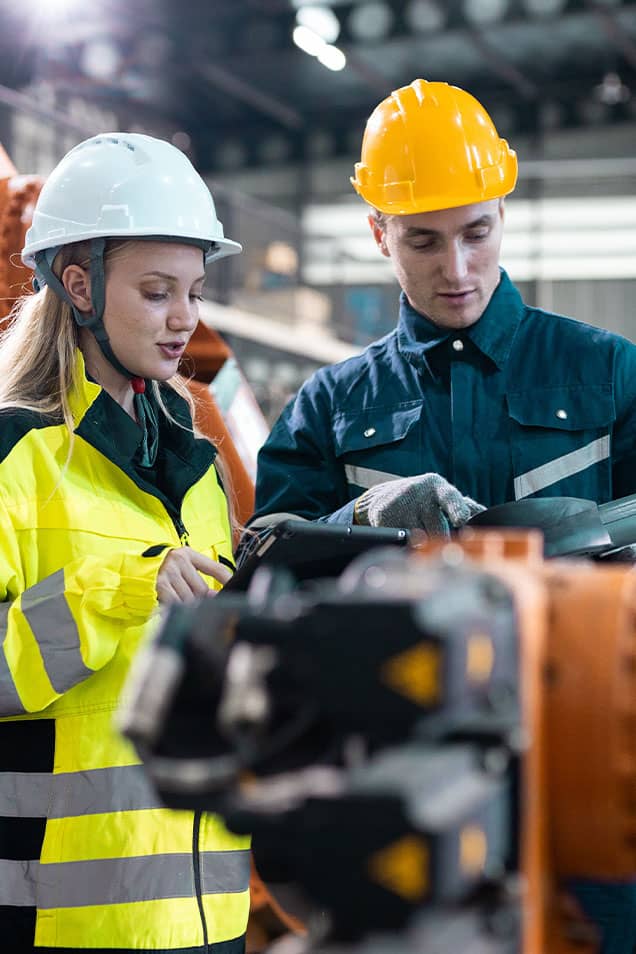Engineers working in the robotics industry