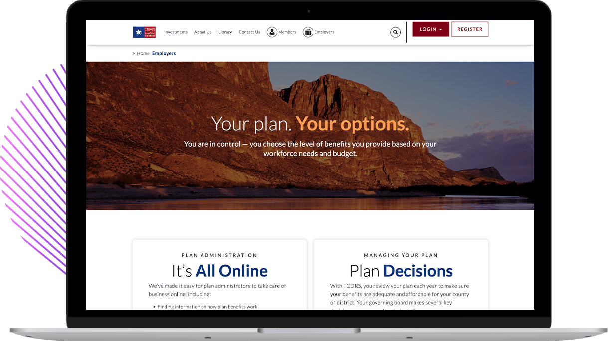 TCDRS app on mobile & tablet screen