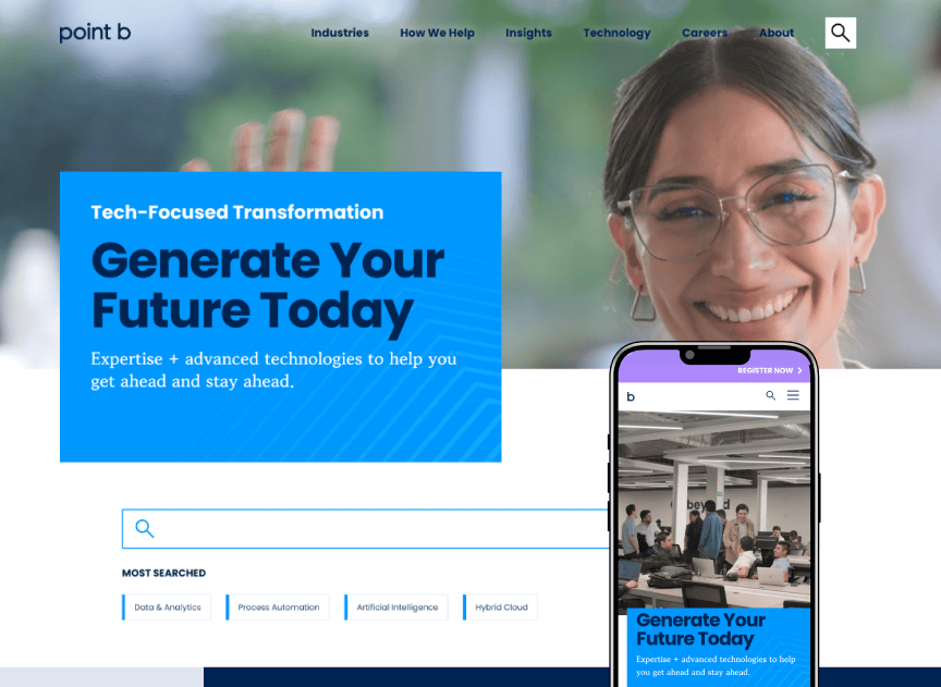 Point B desktop and mobile