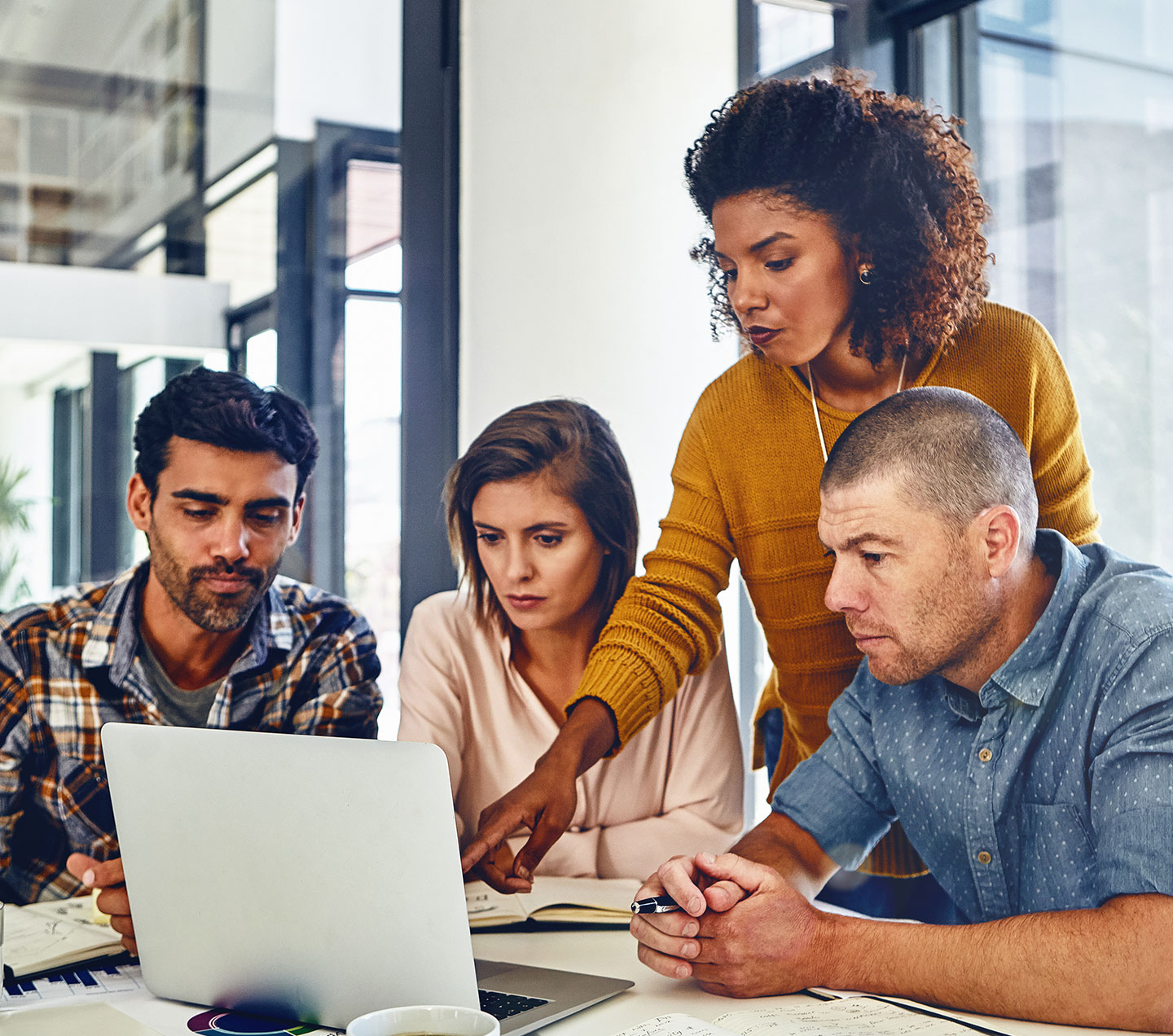 Web team making decisions