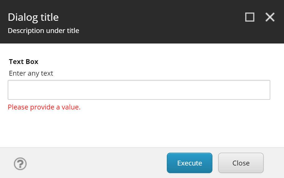 Required validation dialog box