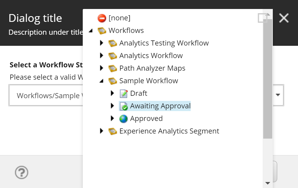 Select another workflow state