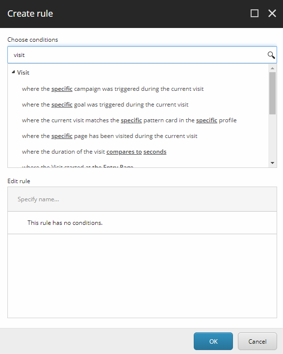 Create rule in Sitecore step 2
