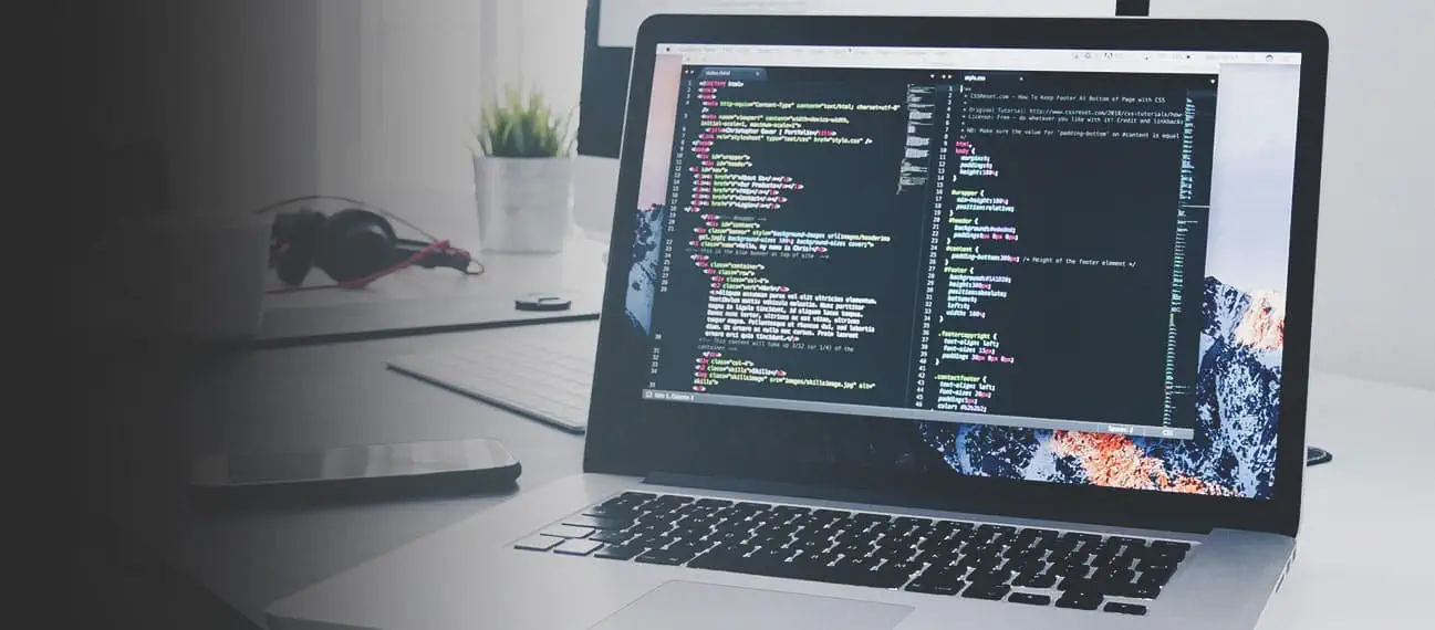 computer code on laptop screen