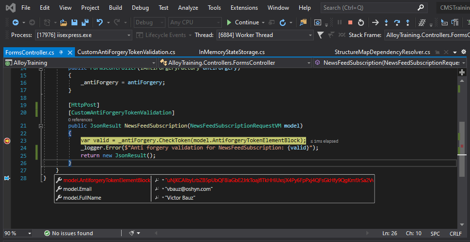 Removing the antiforgery validation step 2
