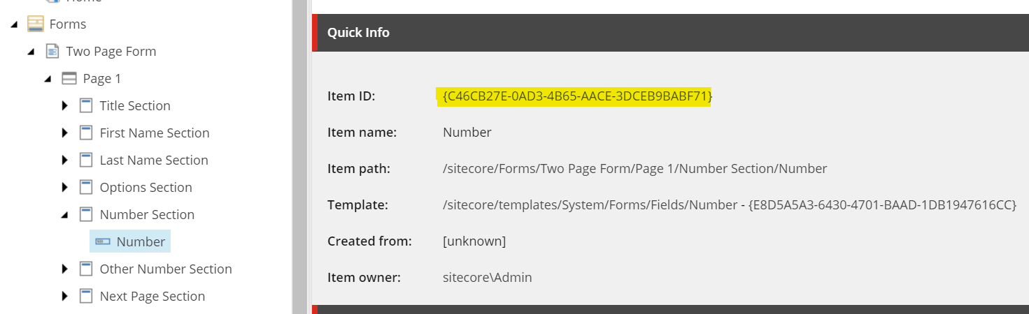 otherFieldId in Sitecore