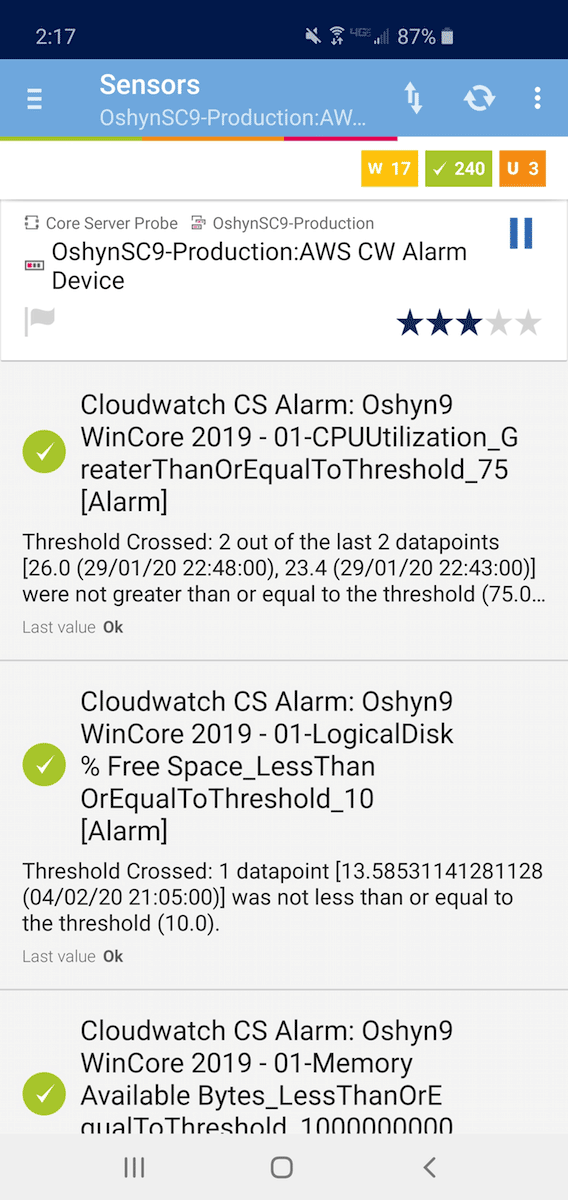 Mobile Monitoring screenshot