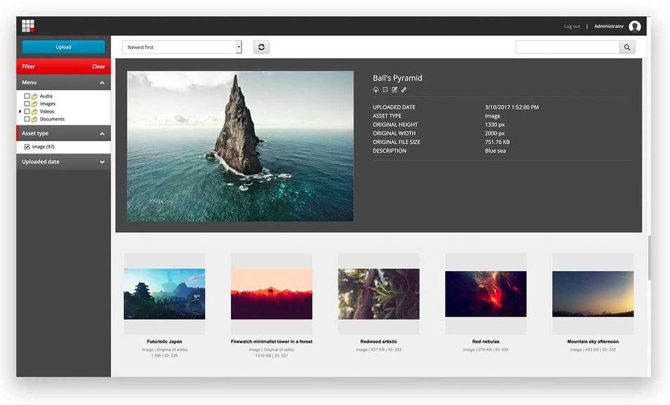 Digizuite DAM interface in Sitecore