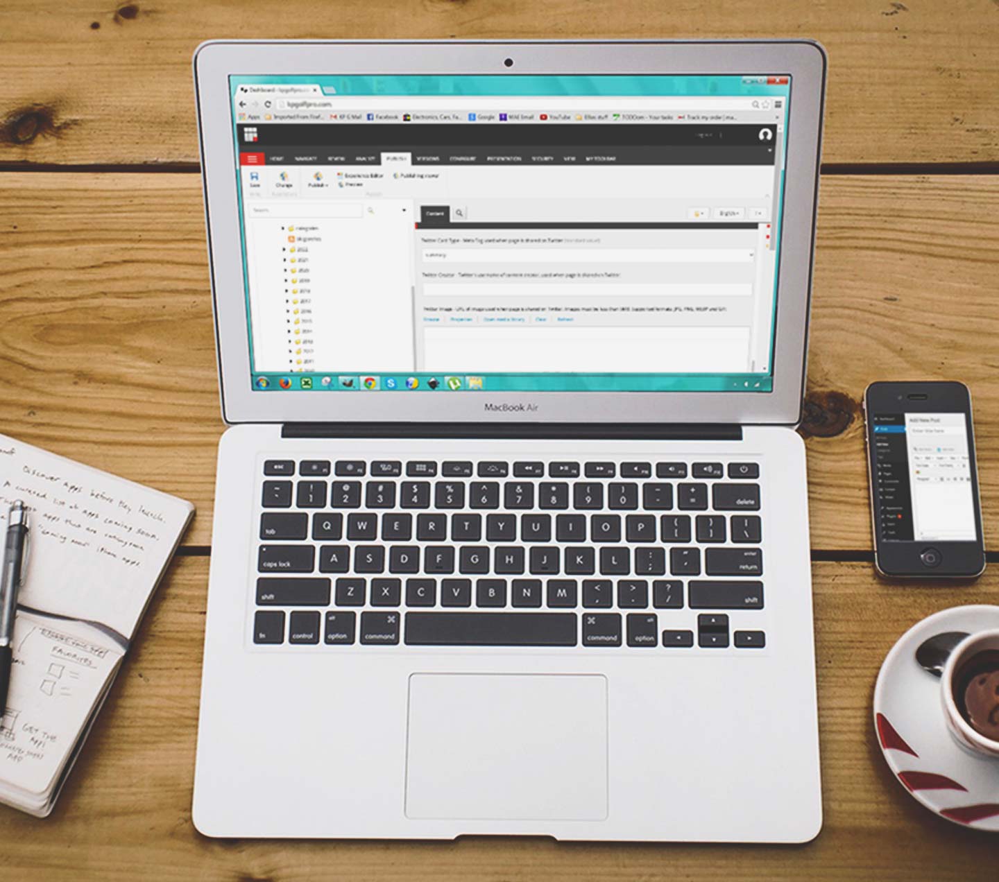 Laptop with Sitecore XM on screen