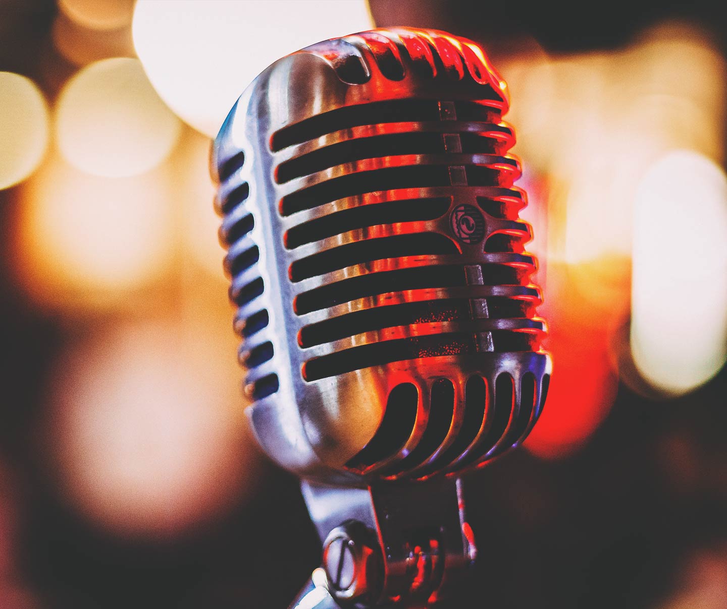 Photo of a podcast microphone