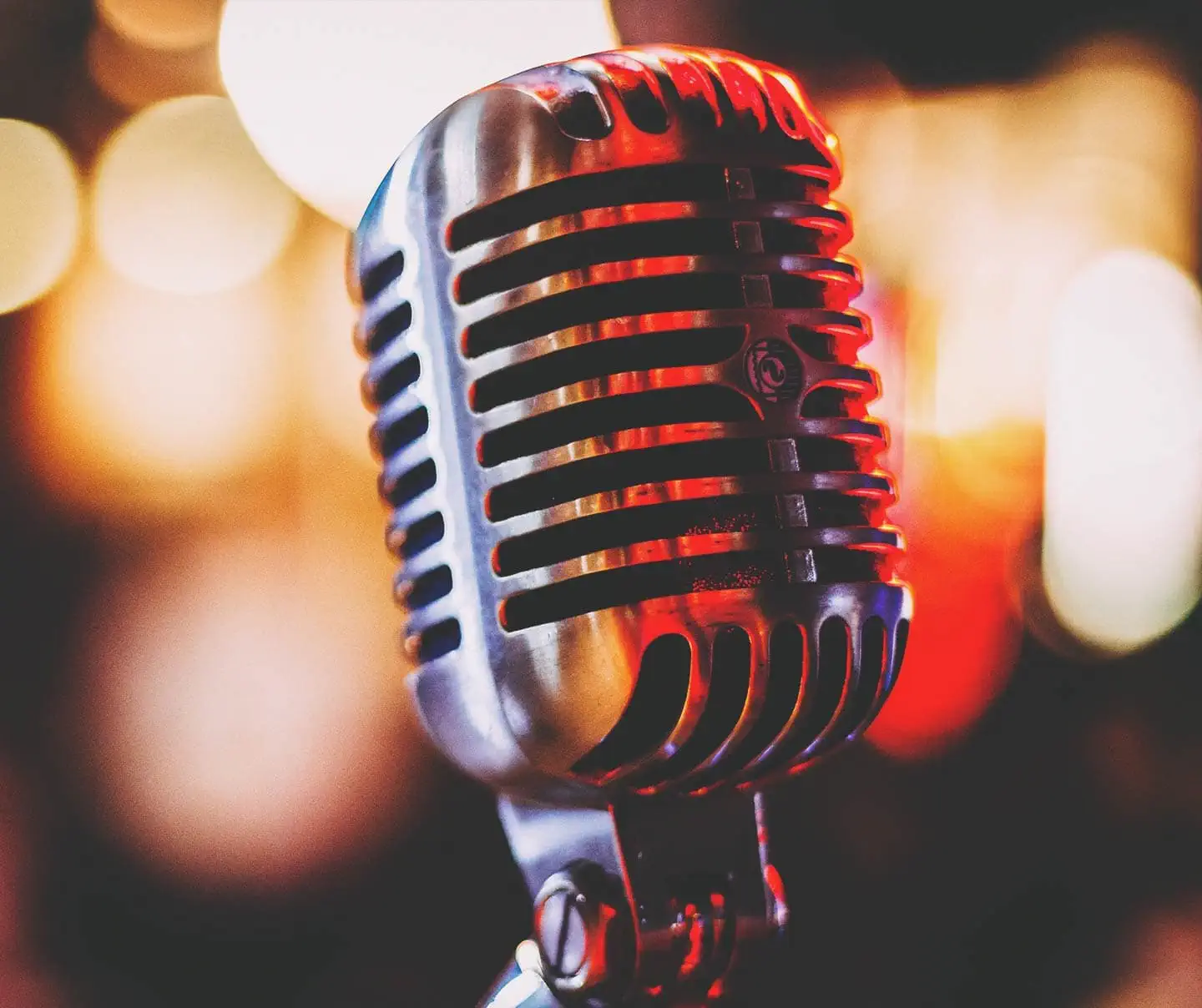 Photo of a podcast microphone