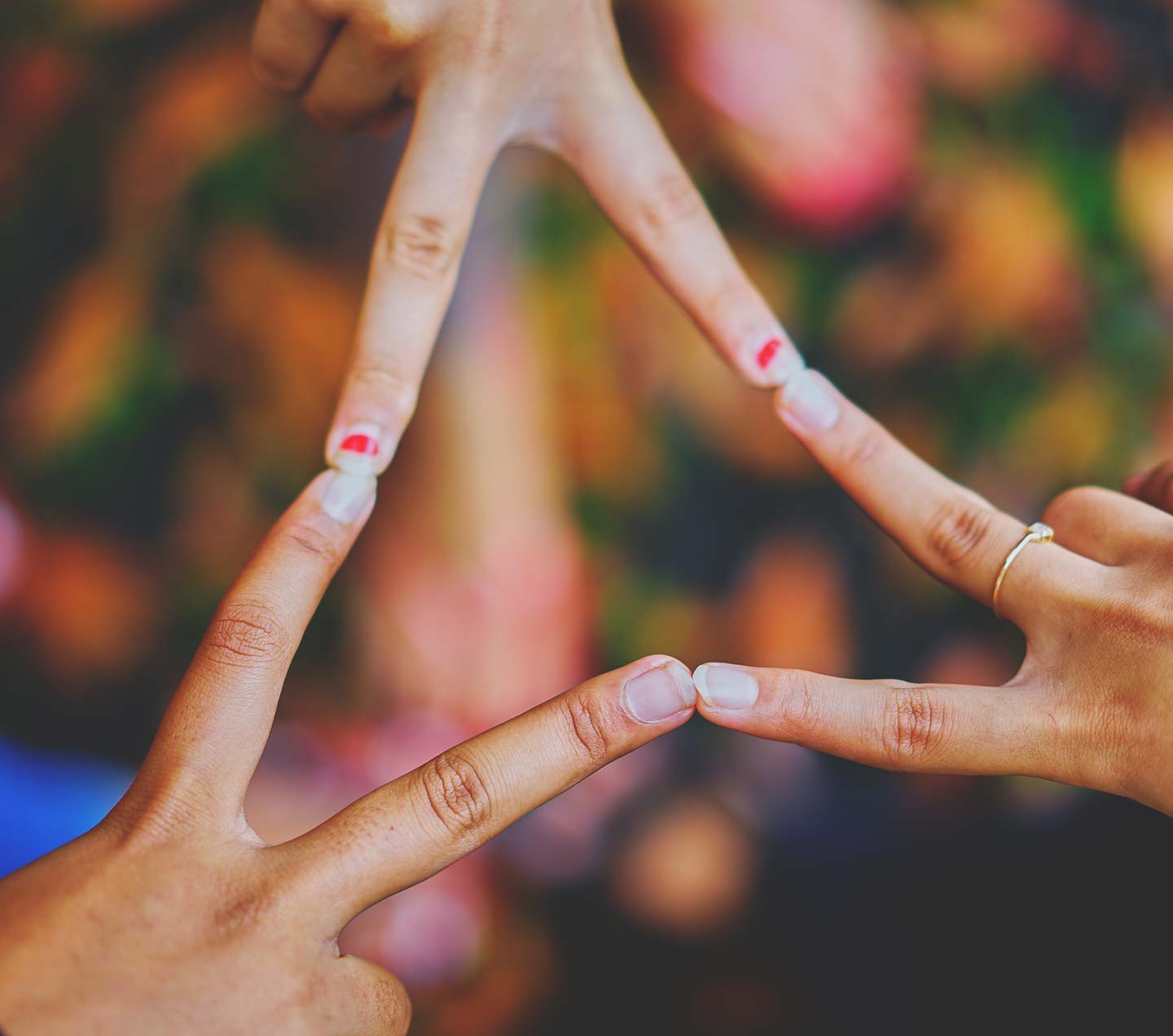 People making a connection with their fingers