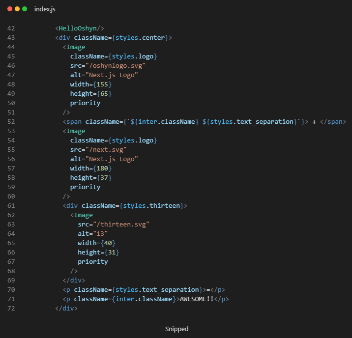 Add HelloOshyn as a component