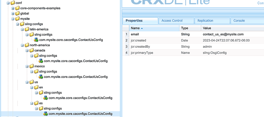 create the corresponding CAConfig nodes
