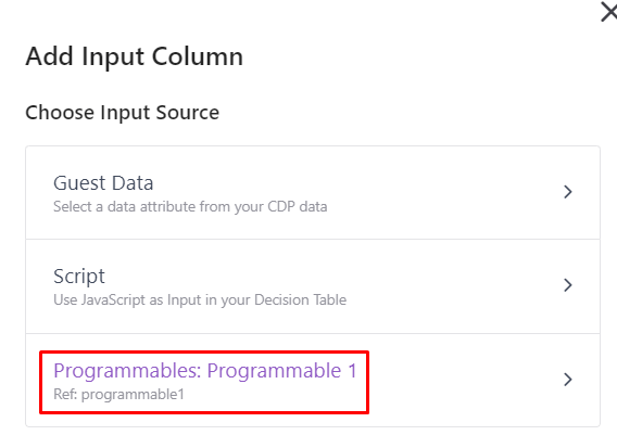 Add Input Column screenshot