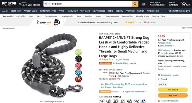 Amazon page buy button