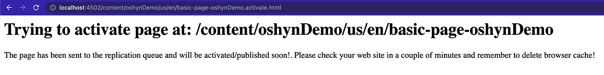 Activate page servlet