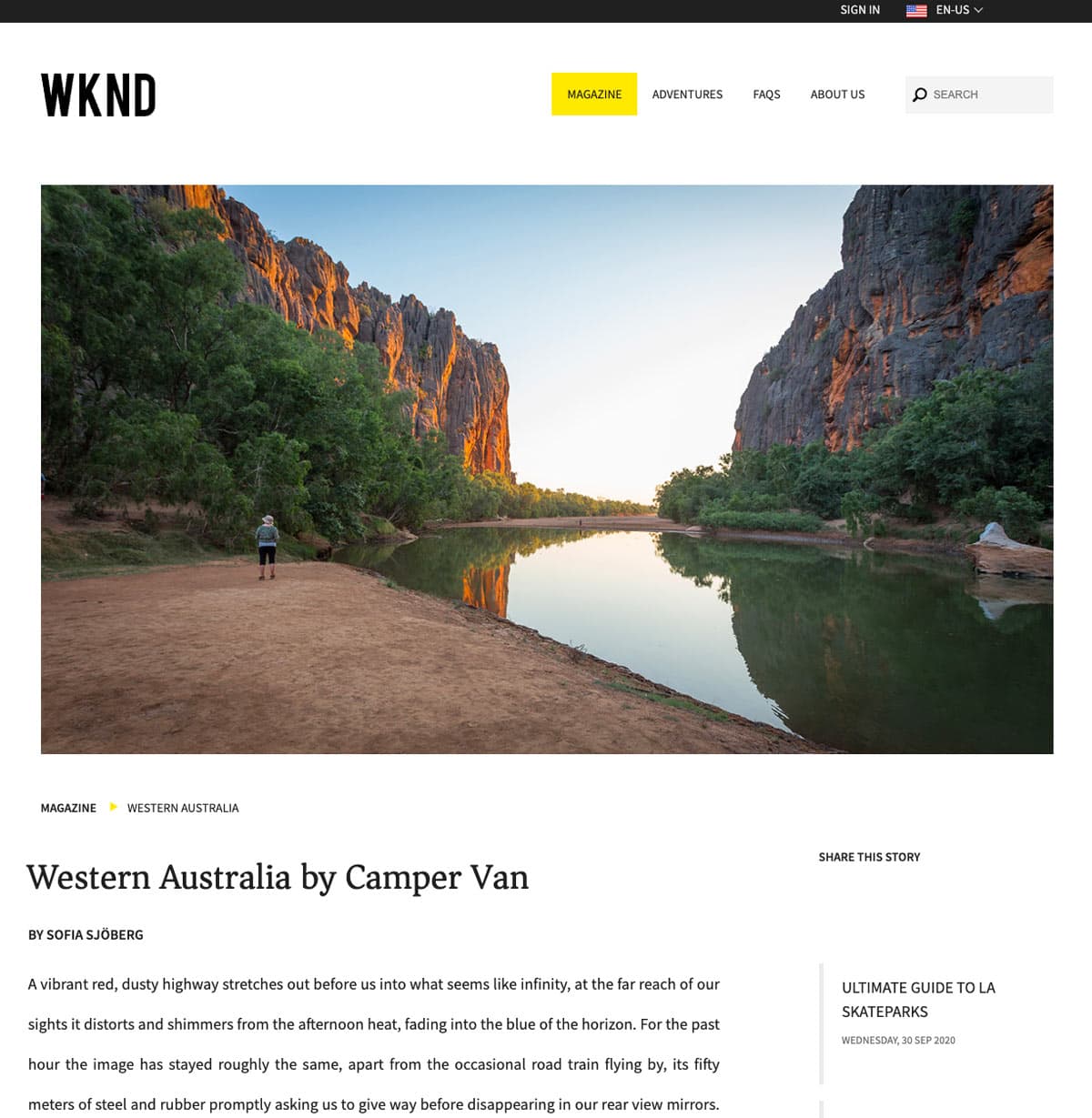 WKND article page screenshot