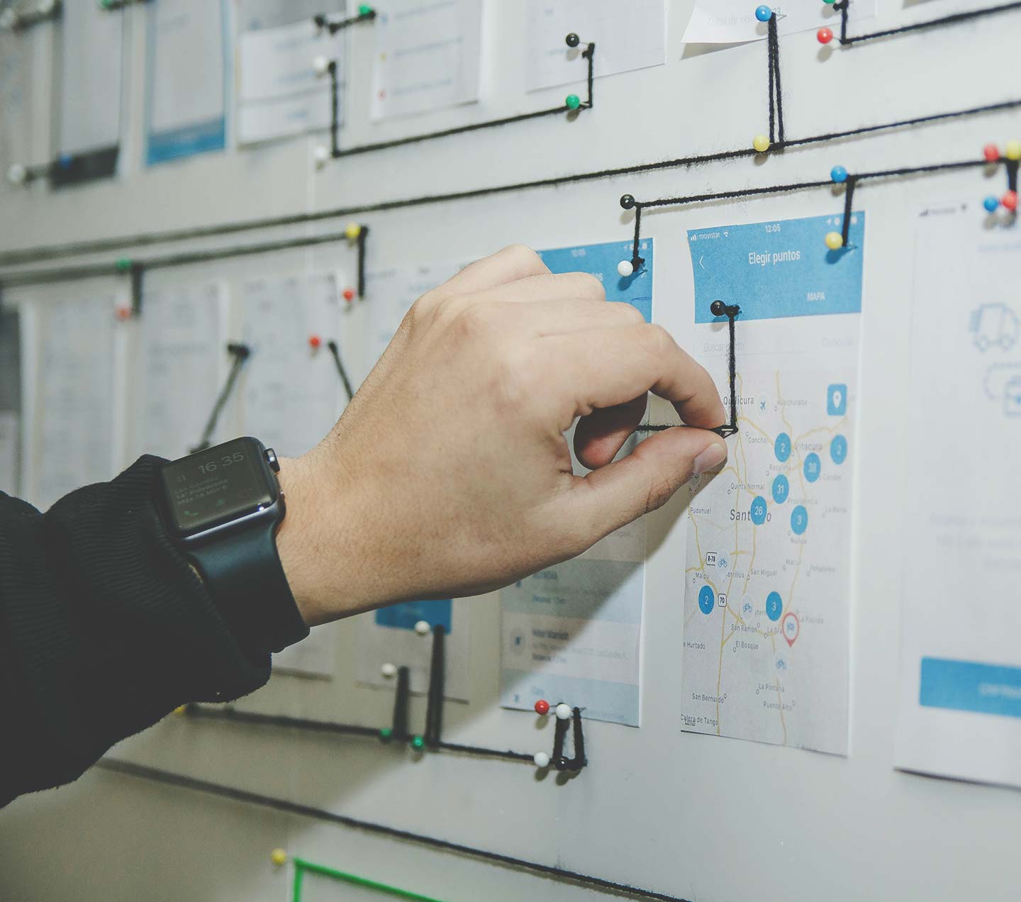 Screen flow during design phase