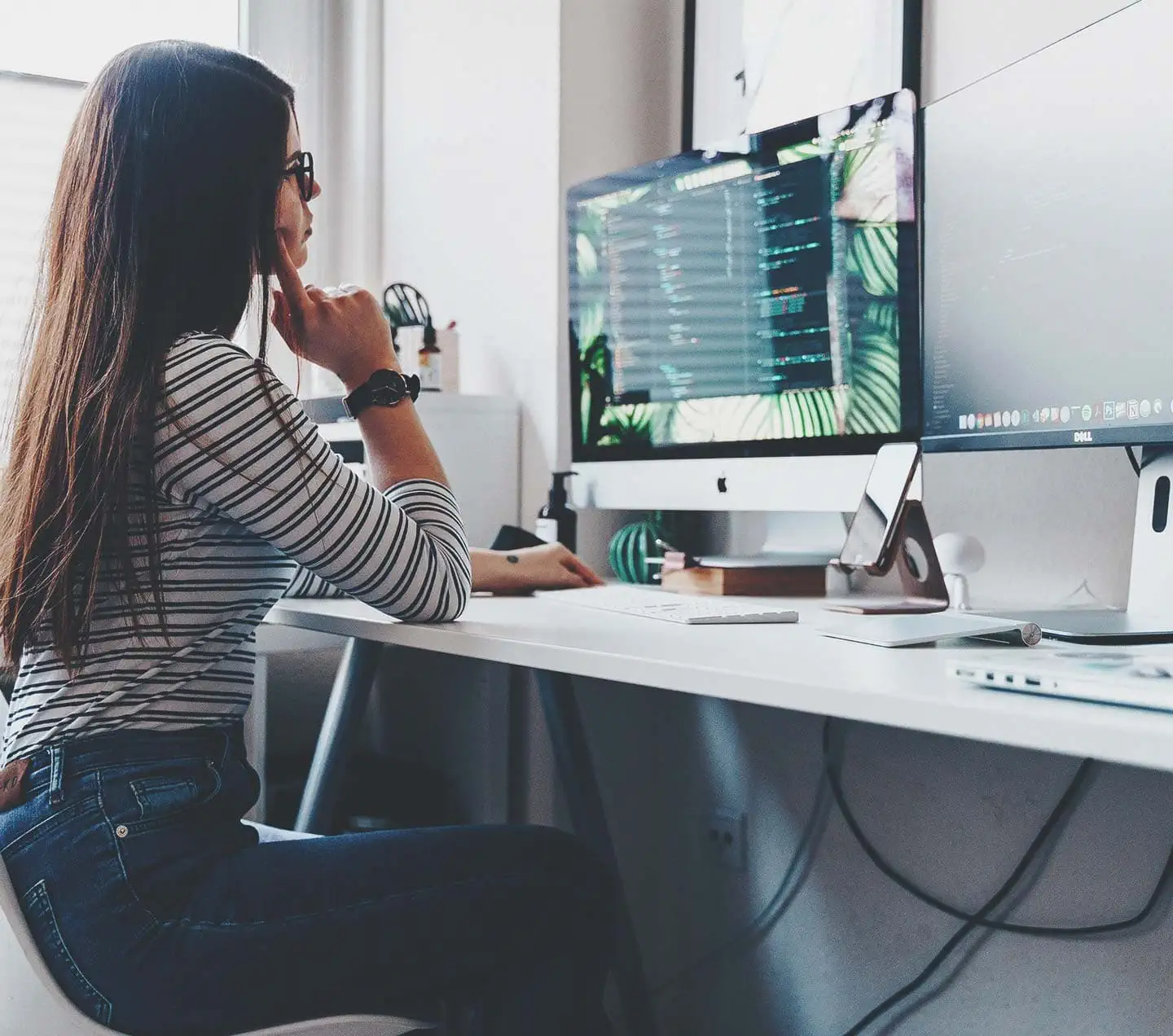 Woman coding