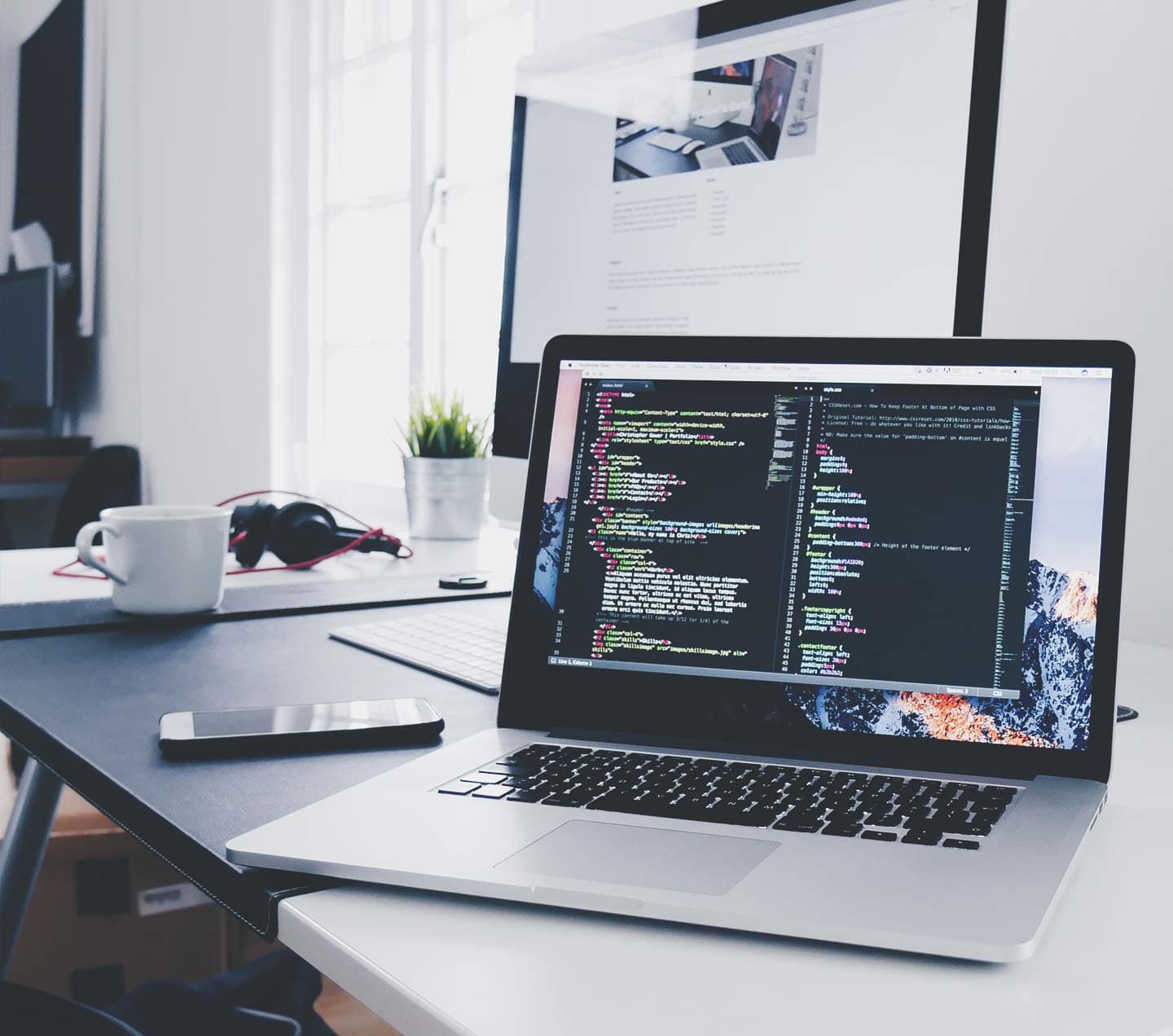 CMS code on a laptop