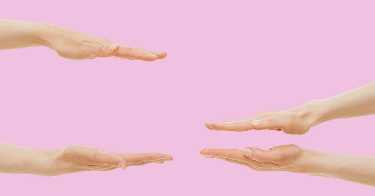 Hands showing different sizes - from big to small
