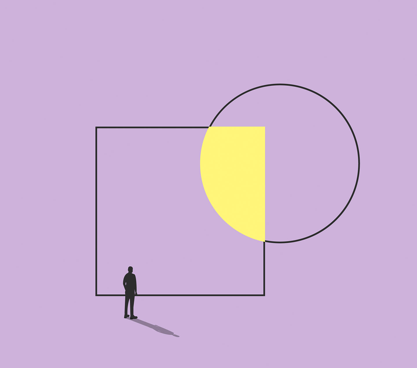 Man standing looking at collaboration