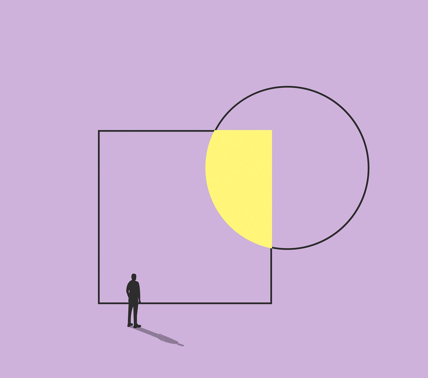 Man standing looking at collaboration