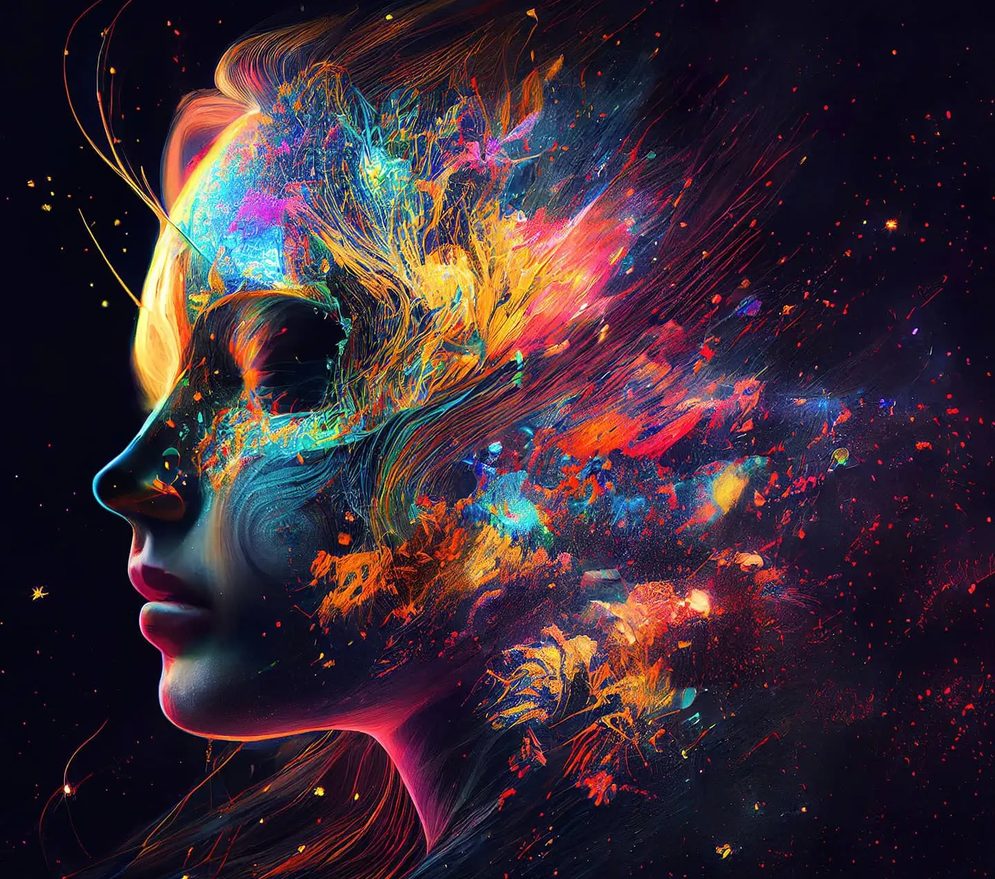 Generative AI abstract portrait of a woman