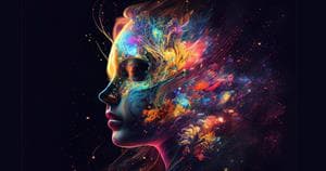 Generative AI abstract portrait of a woman