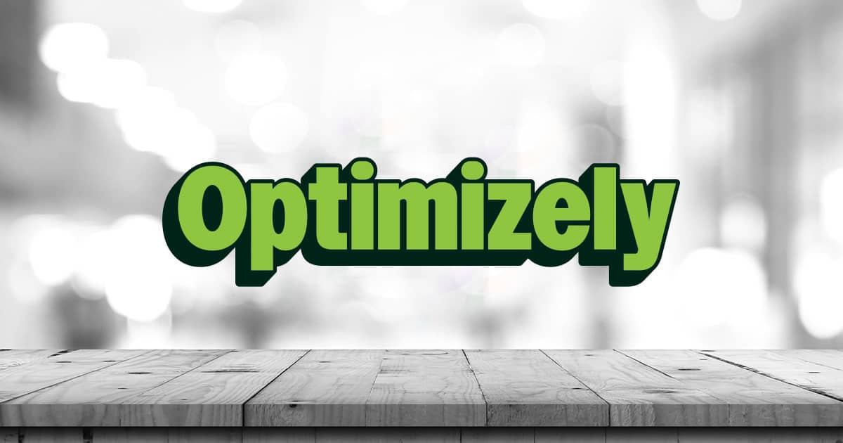 Table and blurred background with Optimizely logo
