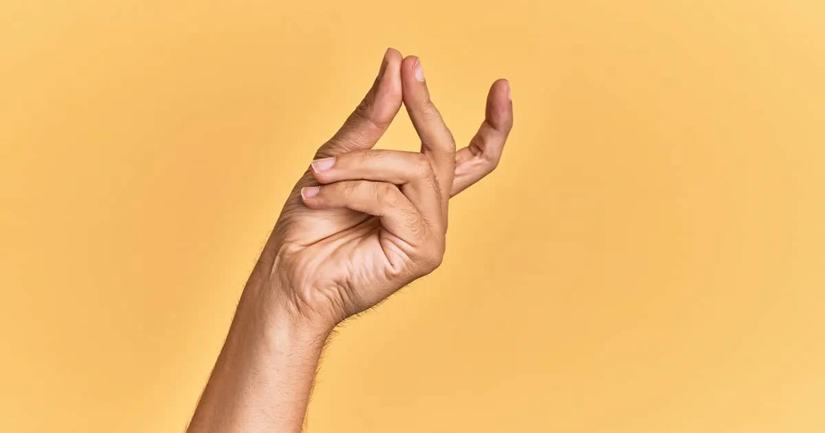 Snapping fingers for easy and click symbol gesture with hand