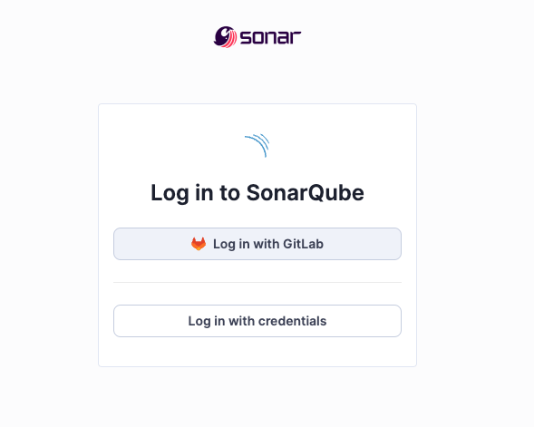 Login to SonarQube