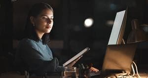 Woman working in design and AI assisted development