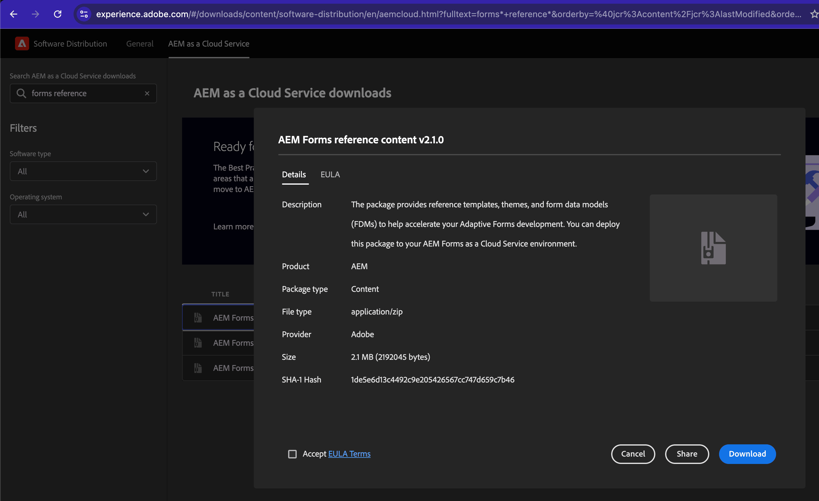 Download AEM Forms Reference Content