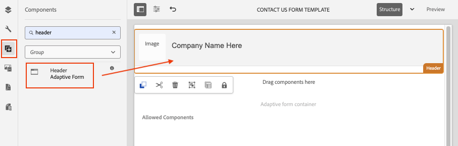 Search for the Header component