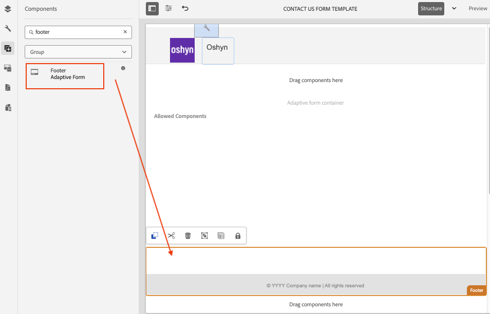 Search for the Footer component