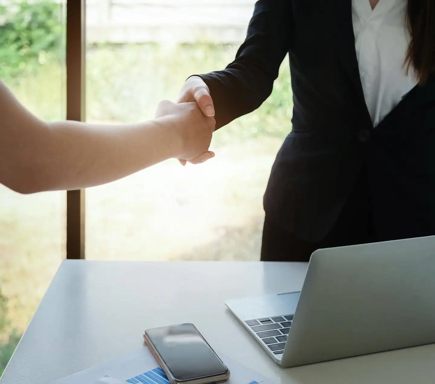 Business partners shaking hands