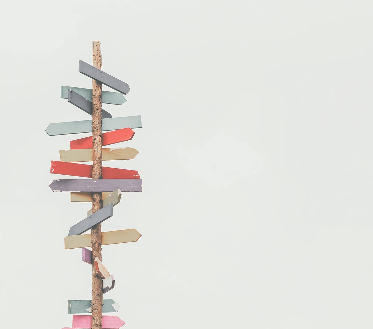 Wooden Direction arrows as guides