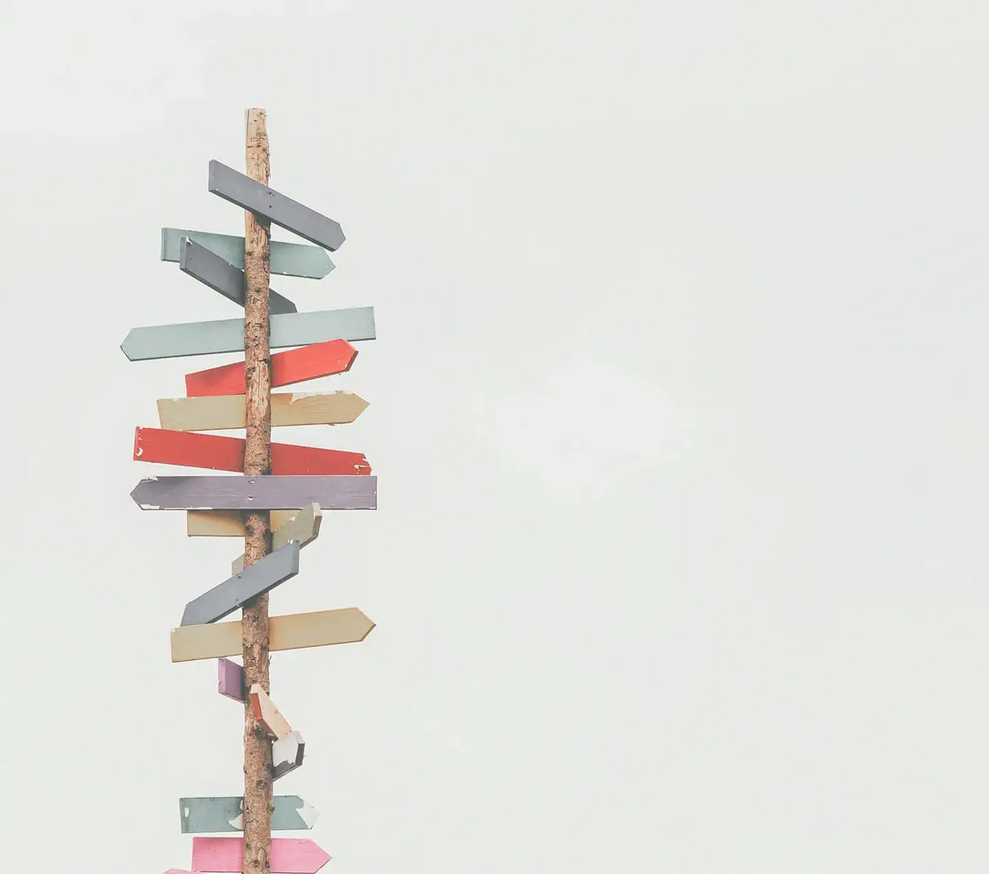 Wooden Direction arrows as guides