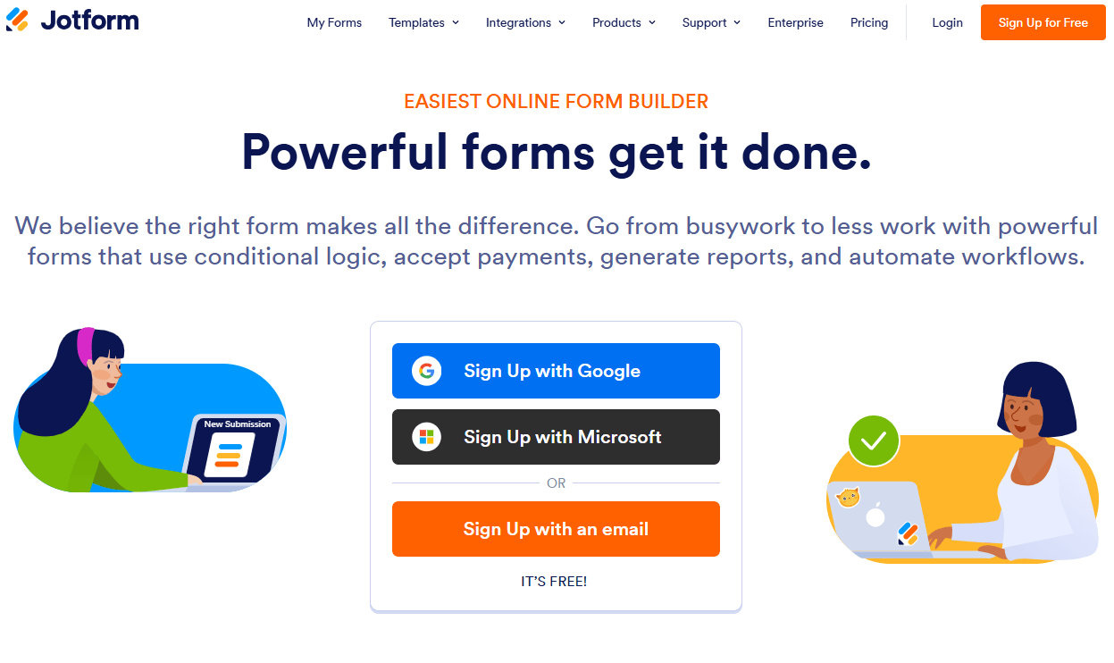 Sign Up or Log In page