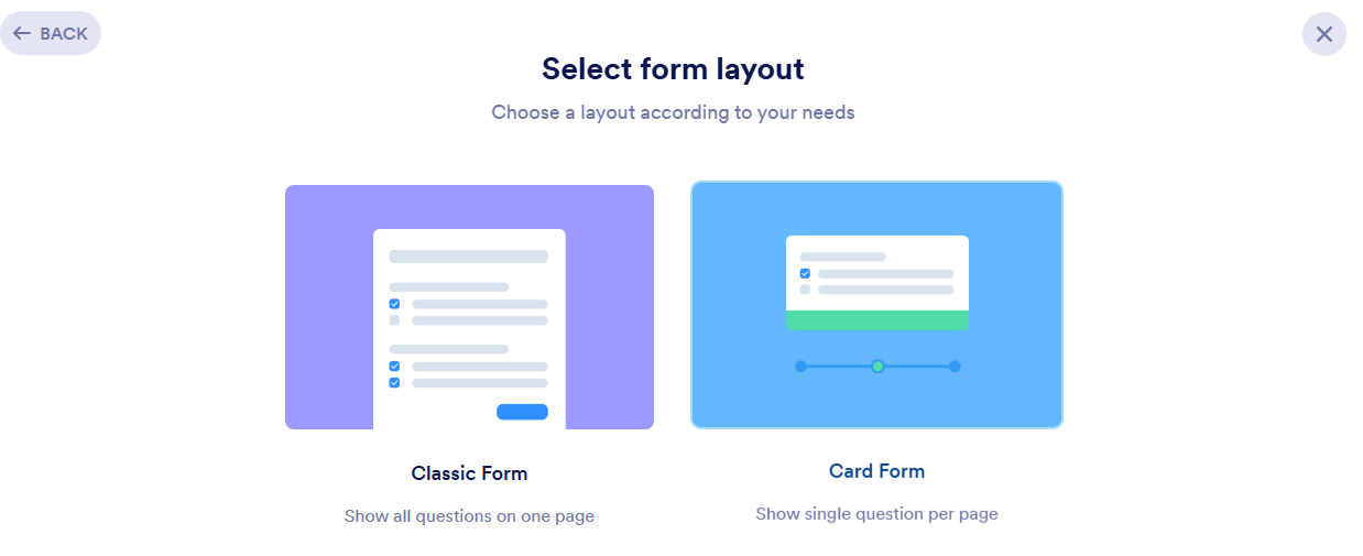 Select a Form Layout page