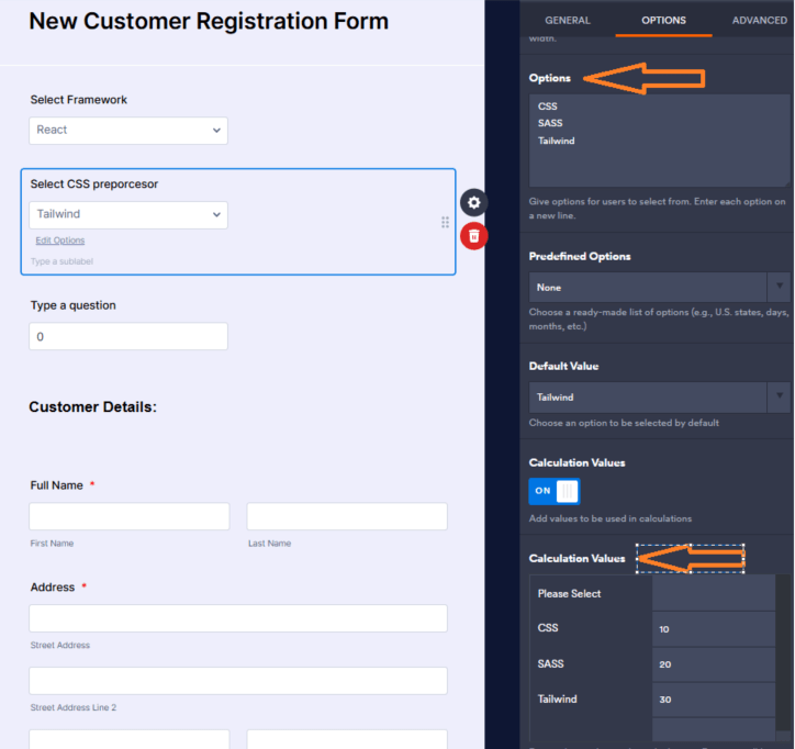 Drop down example 2