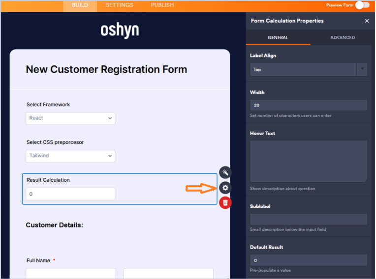 Configuration page